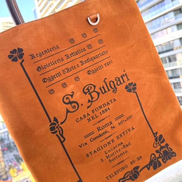 BVLGARI Suede Tote – Like New ✨Elettra-Collezione 1910 Rare - Picture 1 of 3